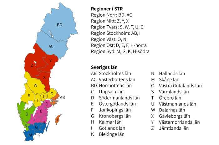 Regioner I Sverige Karta | Sverigekarta